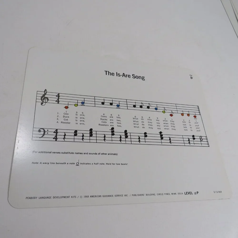 Peabody 60s Xylophone Music (5) Cards DOUBLE SIDED incomplete set